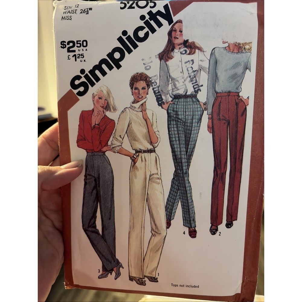 Simplicity 5205 Sewing Pattern Misses Pants Leg Variations Size 12 Uncut Vintage